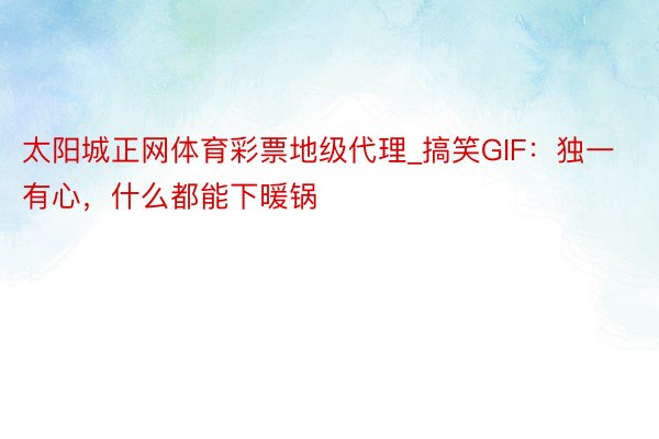 太阳城正网体育彩票地级代理_搞笑GIF：独一有心，什么都能下暖锅